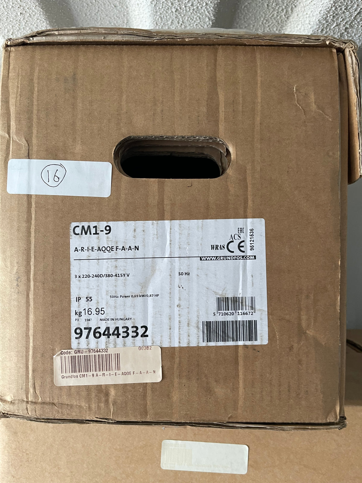 Grundfos CM 1-9 A R I E AQQE F A A N Horizontal Multistage Pump 0.65kw 415v 97644332 #3017 VAT