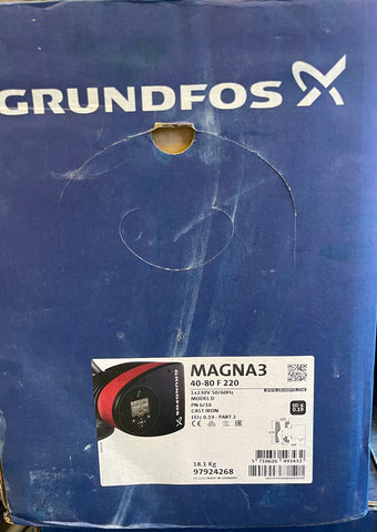 Grundfos MAGNA3 40-80F (220) Variable Speed Single Head Circulator 240V pump 97924268 #3240