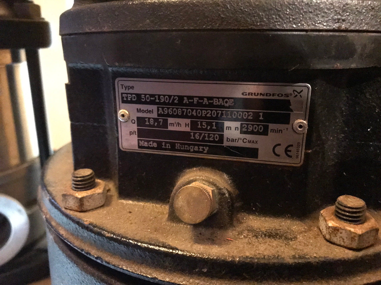 Grundfos TP TPD 50-190/2 A F A BAQE 1.5kw Pump Replacement Head 415v 96087040 #2287