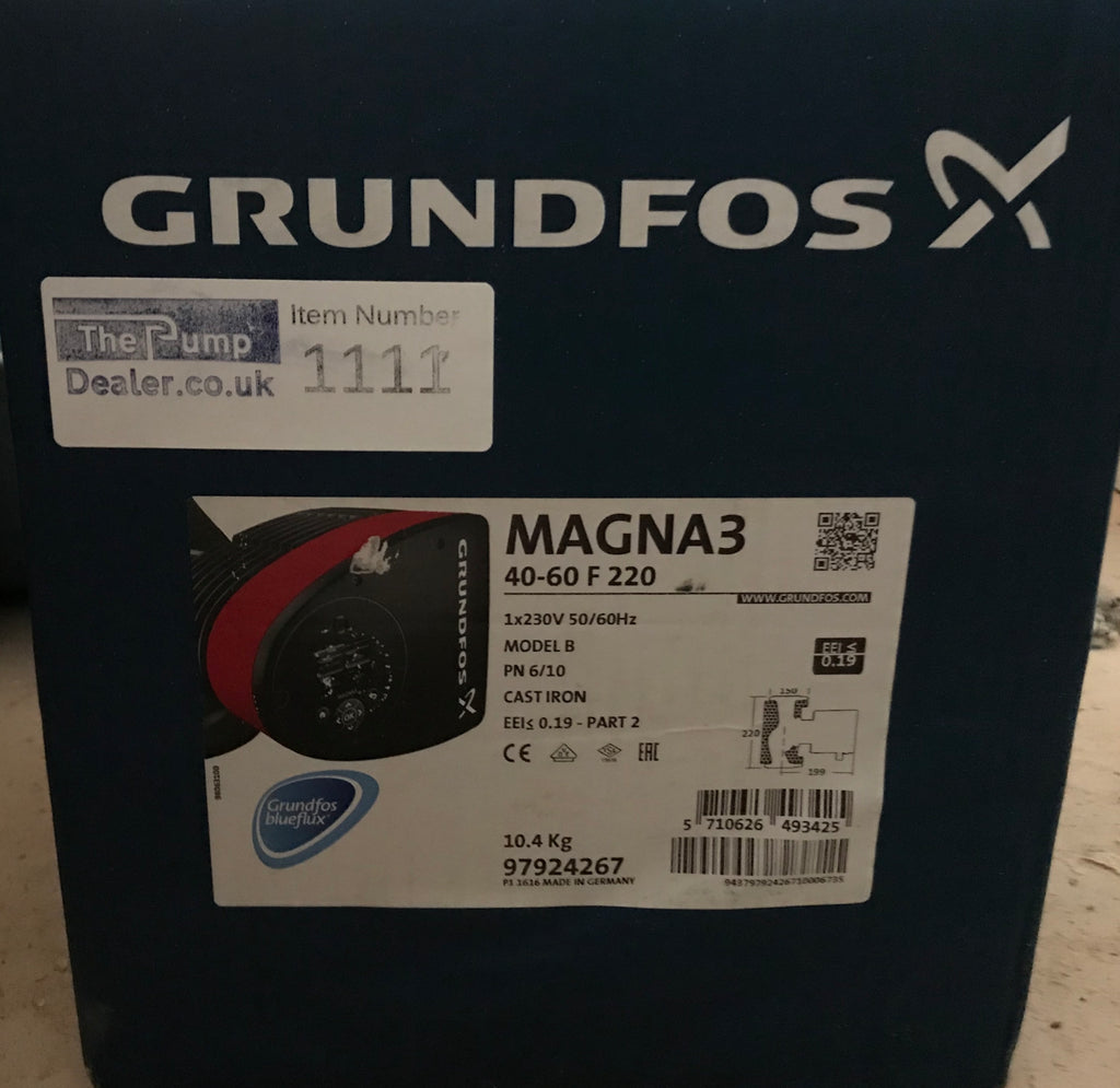 Grundfos Magna3 40-60 F (220) 97924267 Variable Speed Hot Water Circulator Pump #3085
