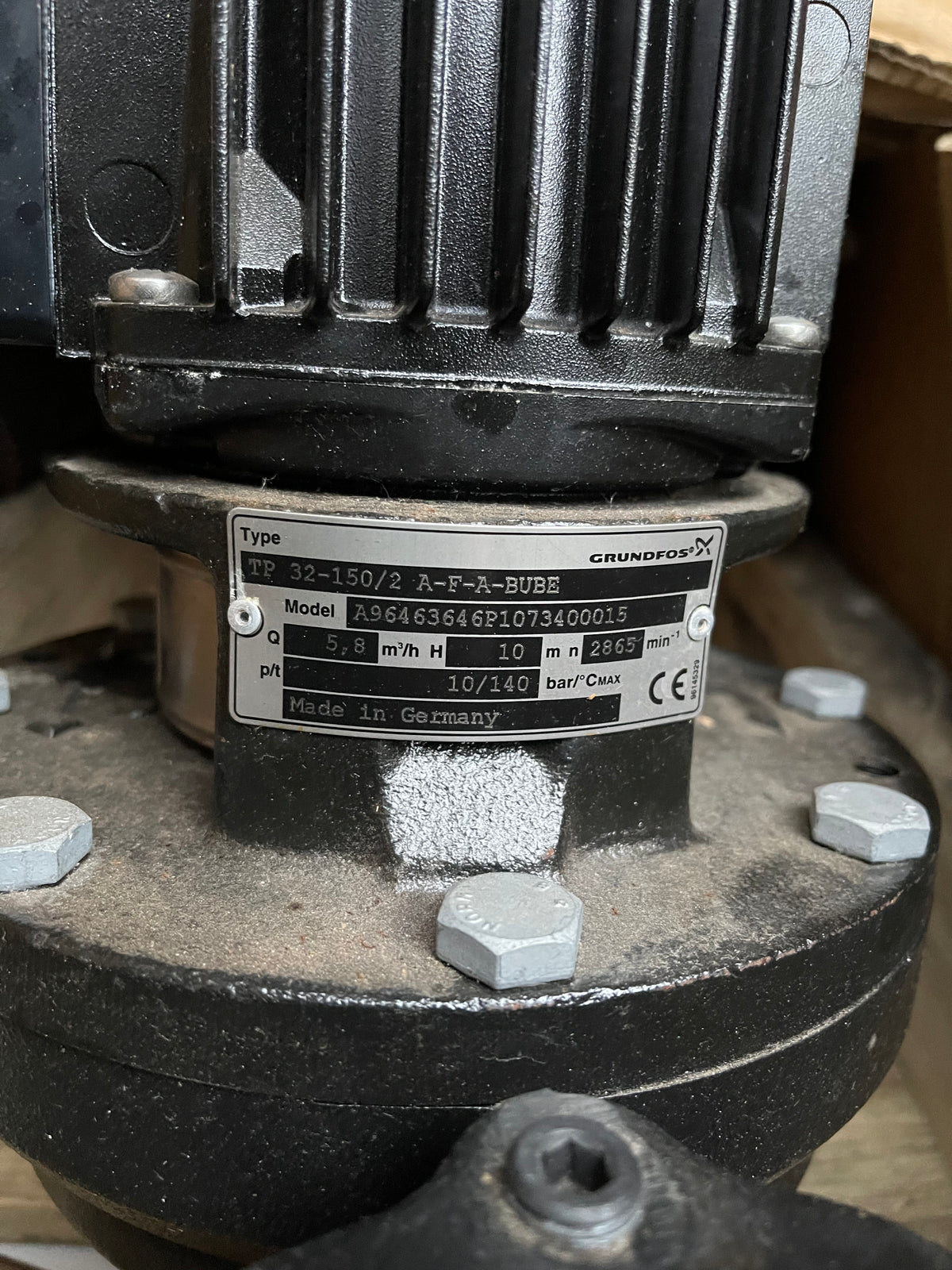 GRUNDFOS TP 32-150/2 A F A BUBE 0.37KW SINGLE STAGE SINGLE HEAD IN LINE 415V 96463646 #3329