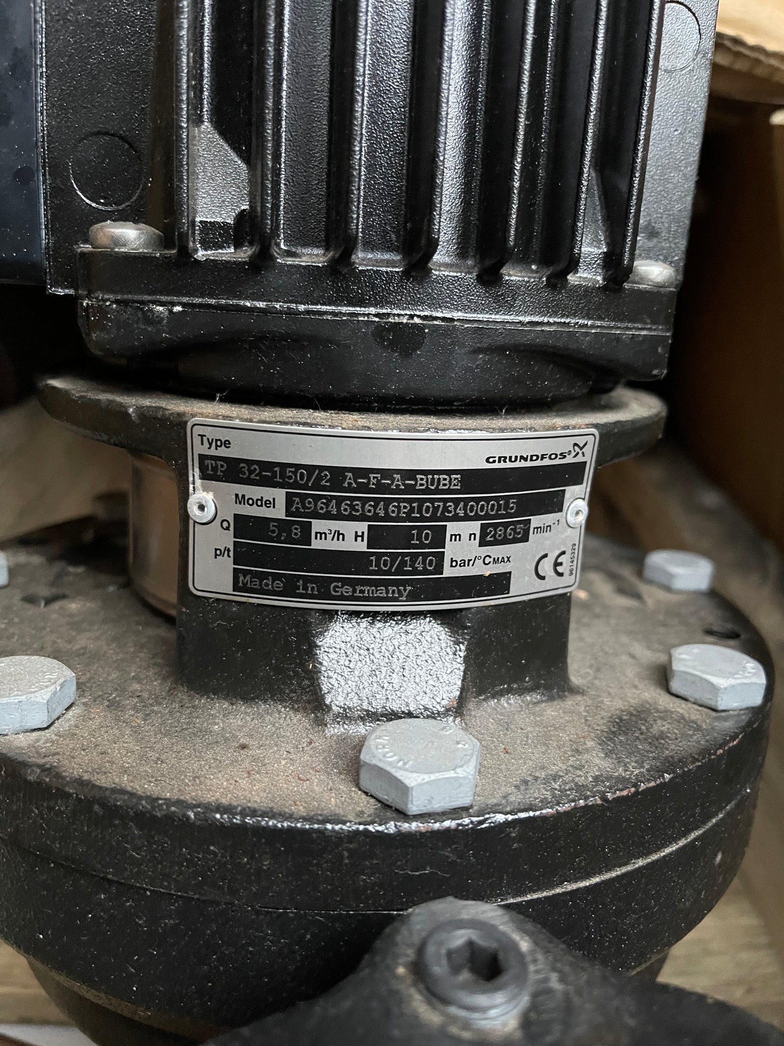 GRUNDFOS TP 32-150/2 A F A BUBE 0.37KW SINGLE STAGE SINGLE HEAD IN LINE 415V 96463646 #3329