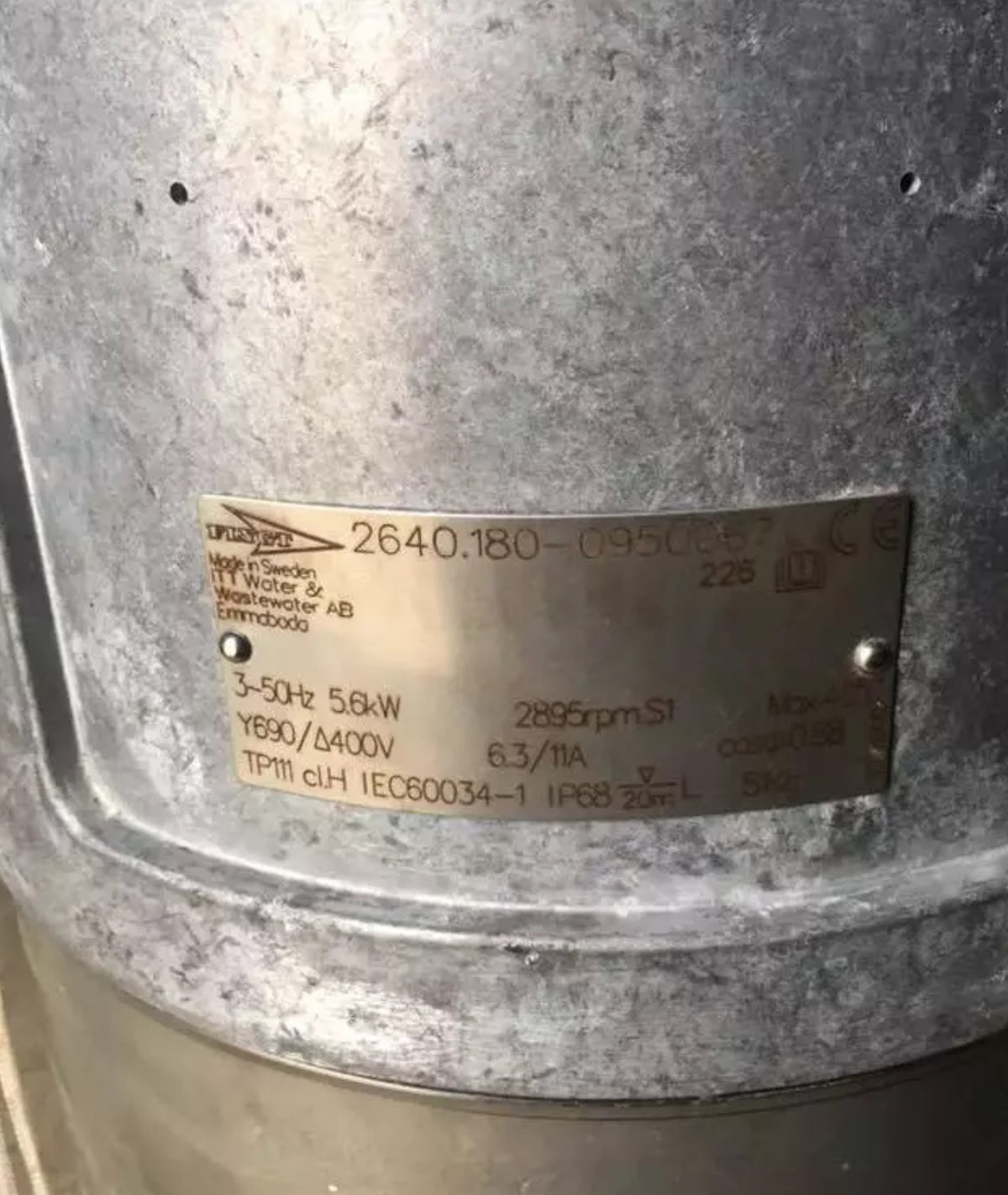 Flygt 2640.180 228 5.6kw 3~ submersible dewatering pump 4 inch #677