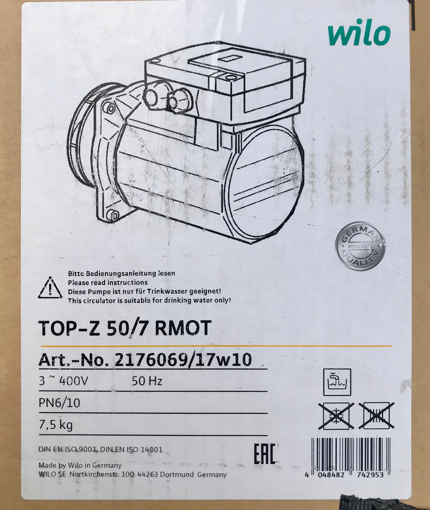 Wilo TOP Z 50/7 Replacement Pump Head RMOT 2176069 415v #2015