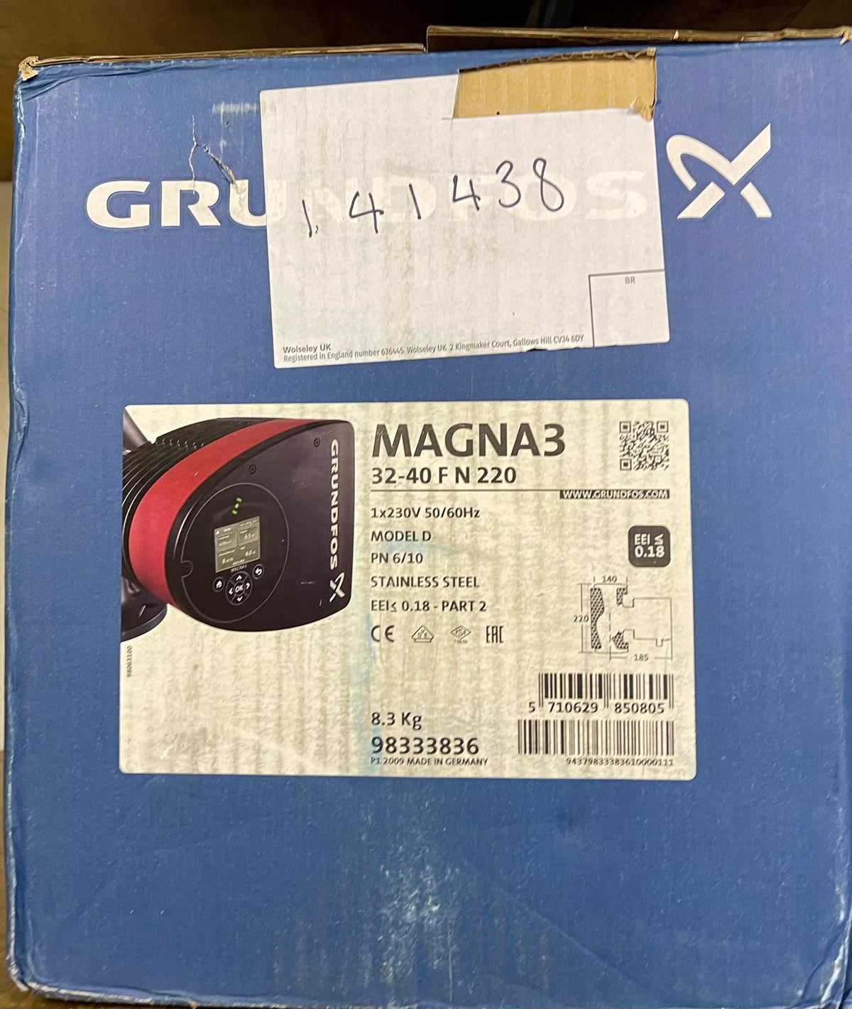 Grundfos Magna3 32-40 F N 220 230V Stainless 98333836 #3345 VAT