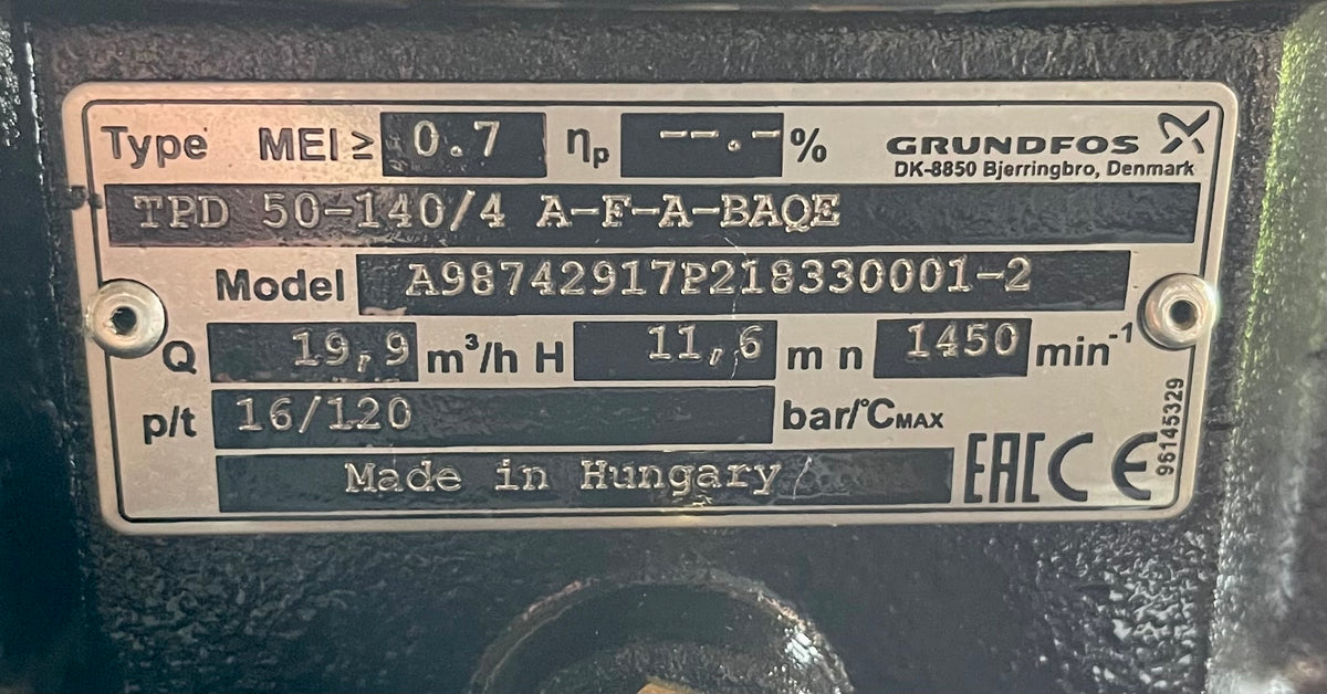 Grundfos TPD 50-140/4 A F A BAQE 98742917 Circulator Pump 415v 1.5kw #2972