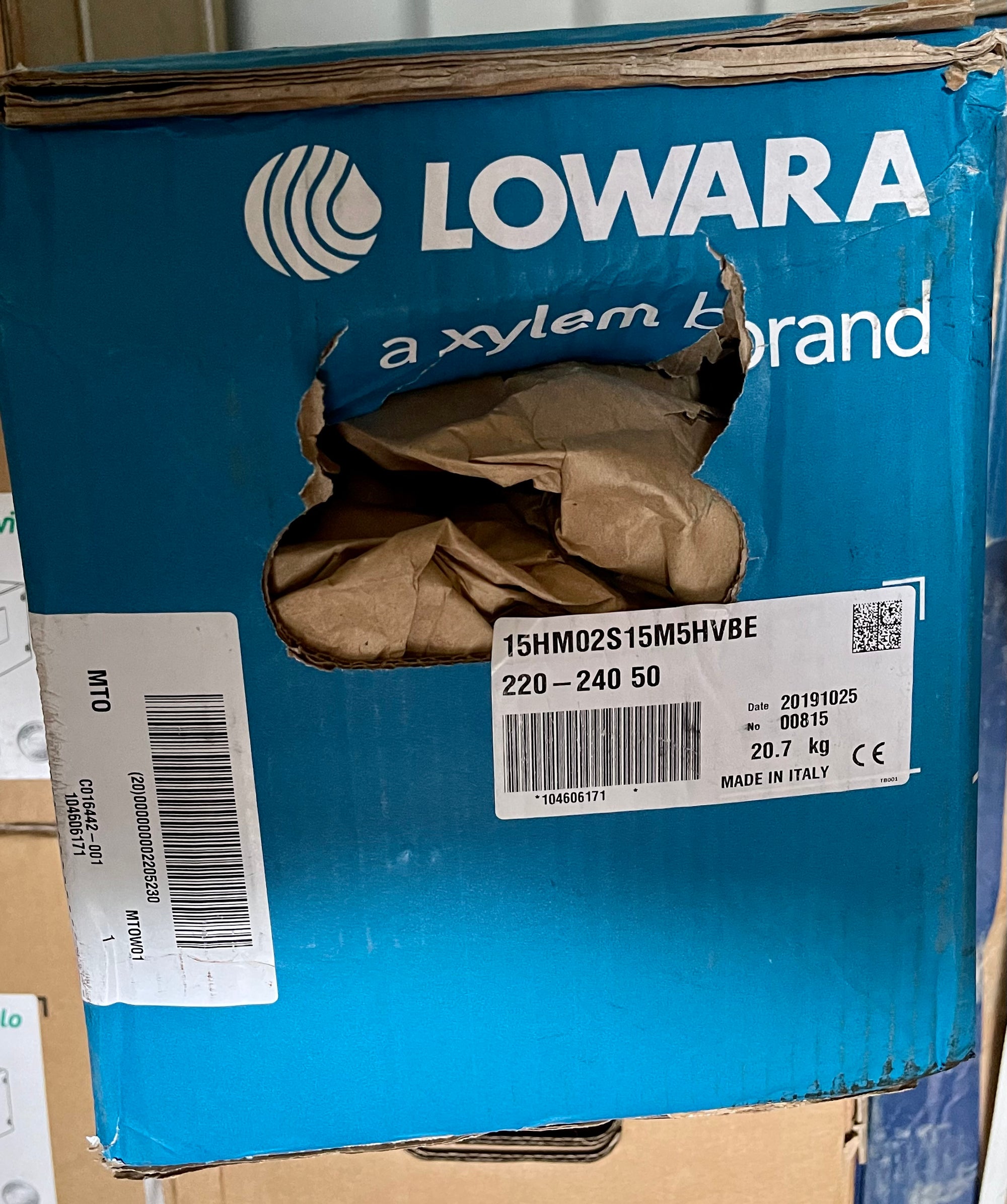 Lowara 15hm02 S15M5HVBE Horizontal Multistage Pump 240V 104606171 #2954