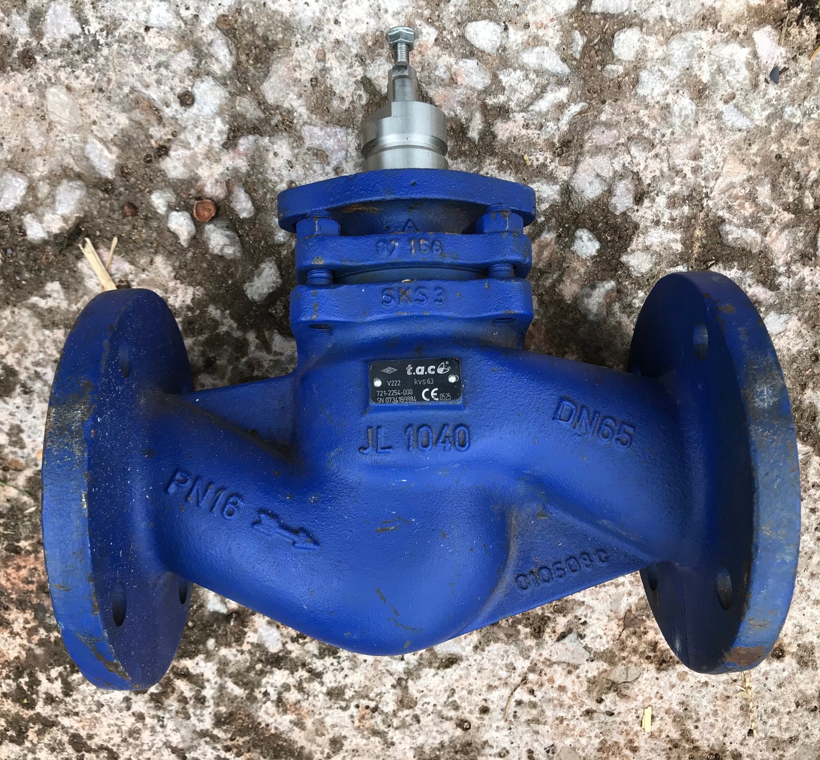 TAC Schneider V222/65/63 2 way DN65 Plug Mixing Valve Cast Iron 721-2254-000 JL1040 0105080 #1056