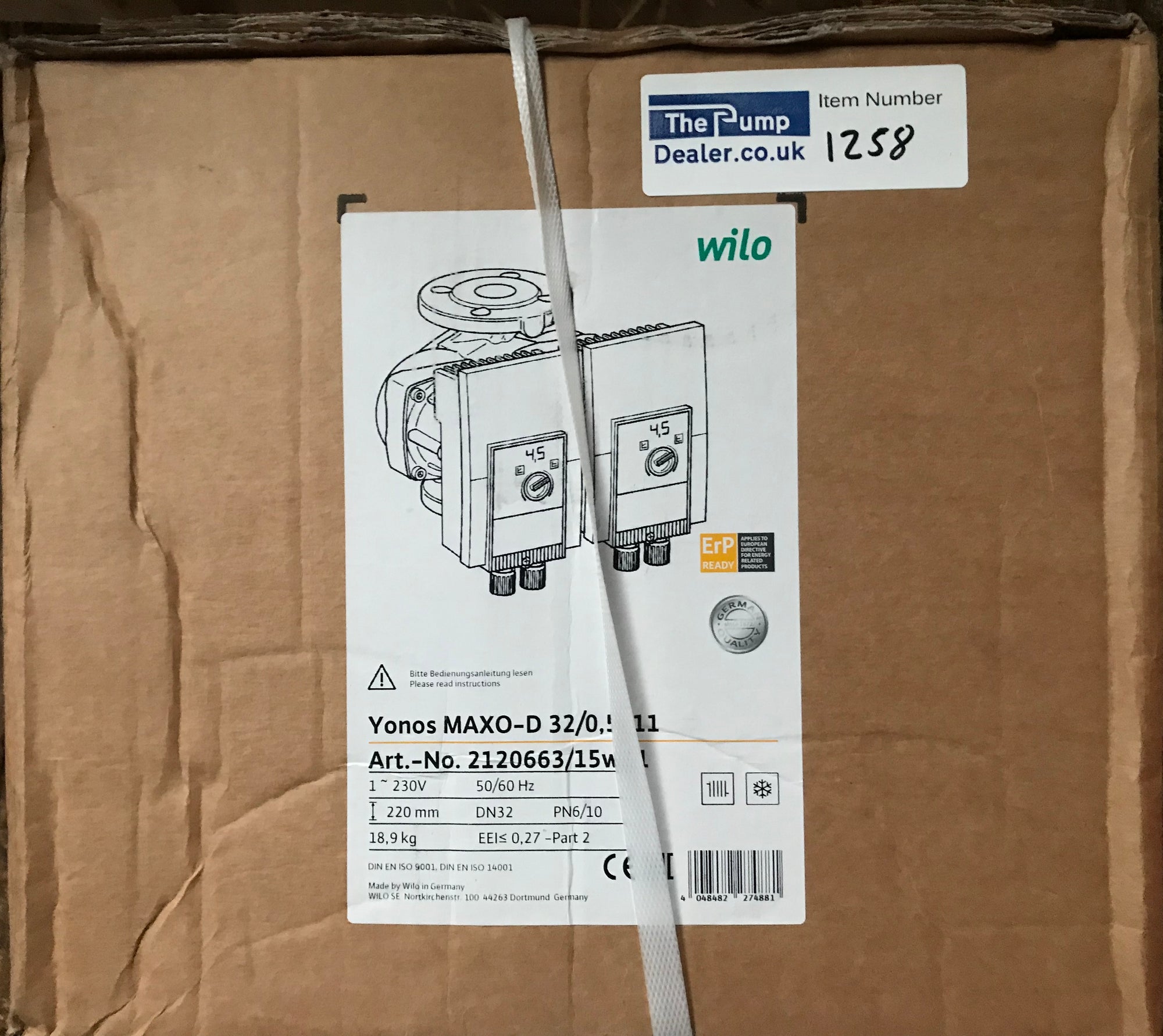 WILO YONOS MAXO-D 32/0,5-11 220 2120663 Heating Circulator #1258