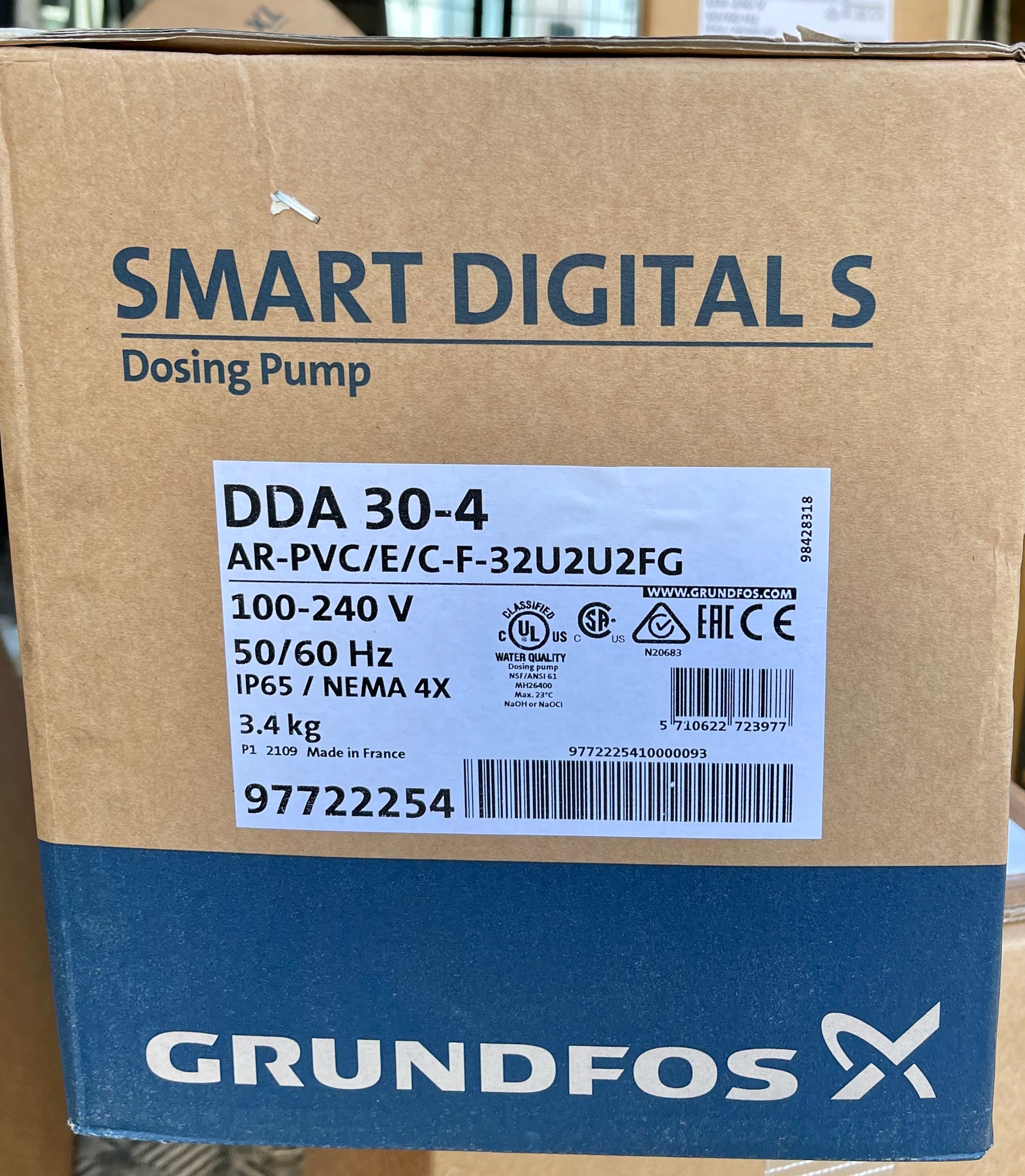 GRUNDFOS DDA 30-4 AR PVC Dosing Pump 97722254 #2834/5