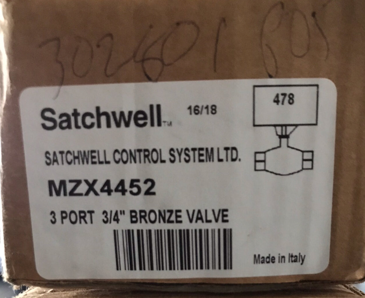 Satchwell Schneider MZX 4452 3 Port Low Pressure 3/4&quot; Valve Bronze #1569