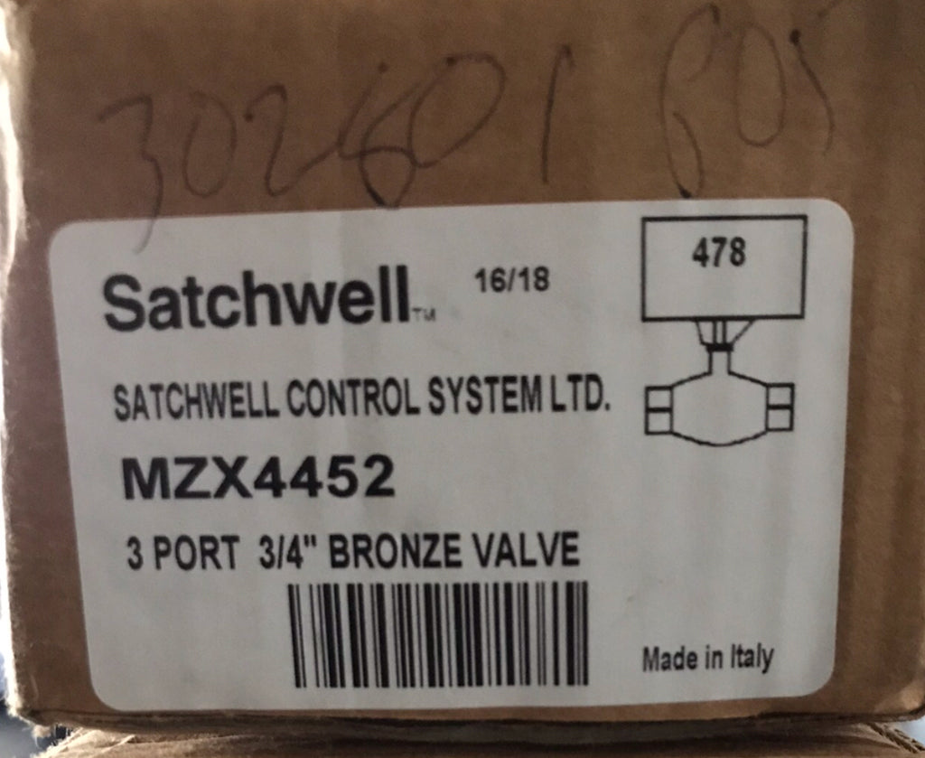 Satchwell Schneider MZX 4452 3 Port Low Pressure 3/4" Valve Bronze #1569