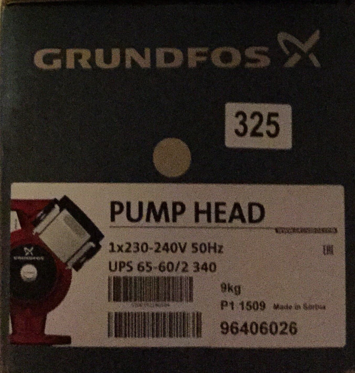 Grundfos UPS/UPSD 65-60/2 Circulator Replacement Pump Head 240V (96406026) #325