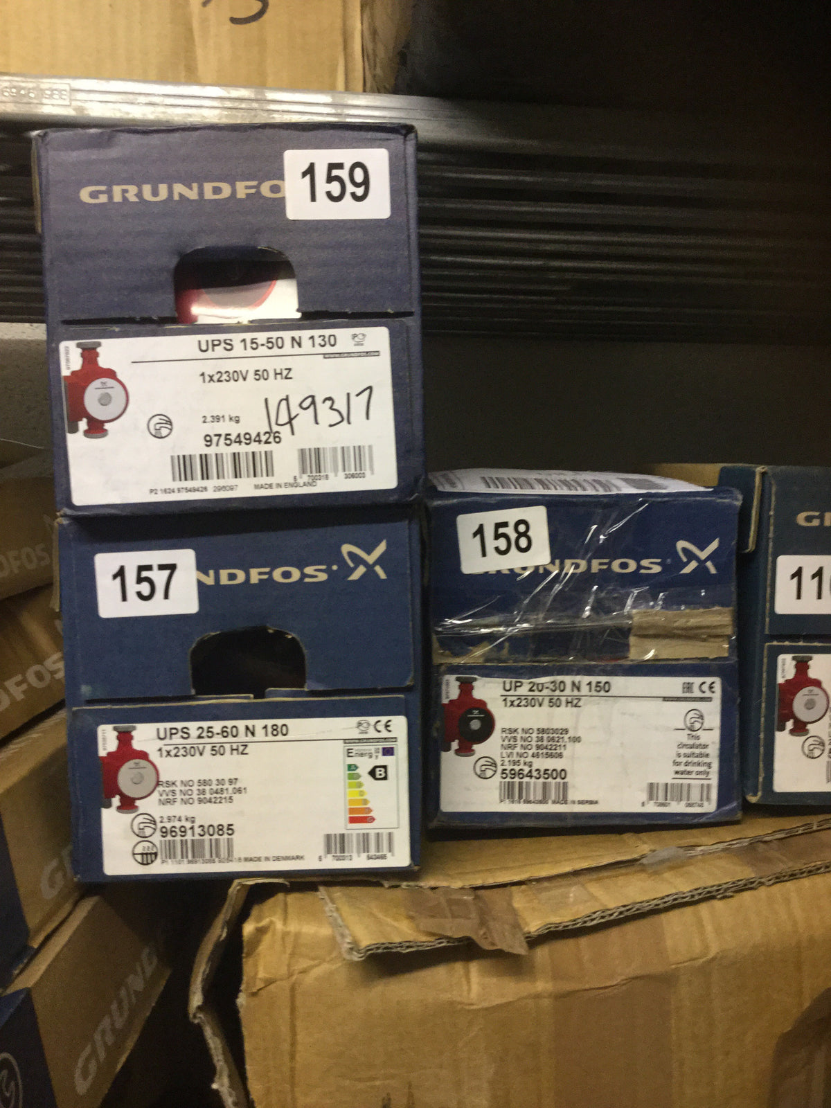 Grundfos UPS 25-60 (N) (180) Hot Water Service Circulator 240V Stainless 96913085 #157