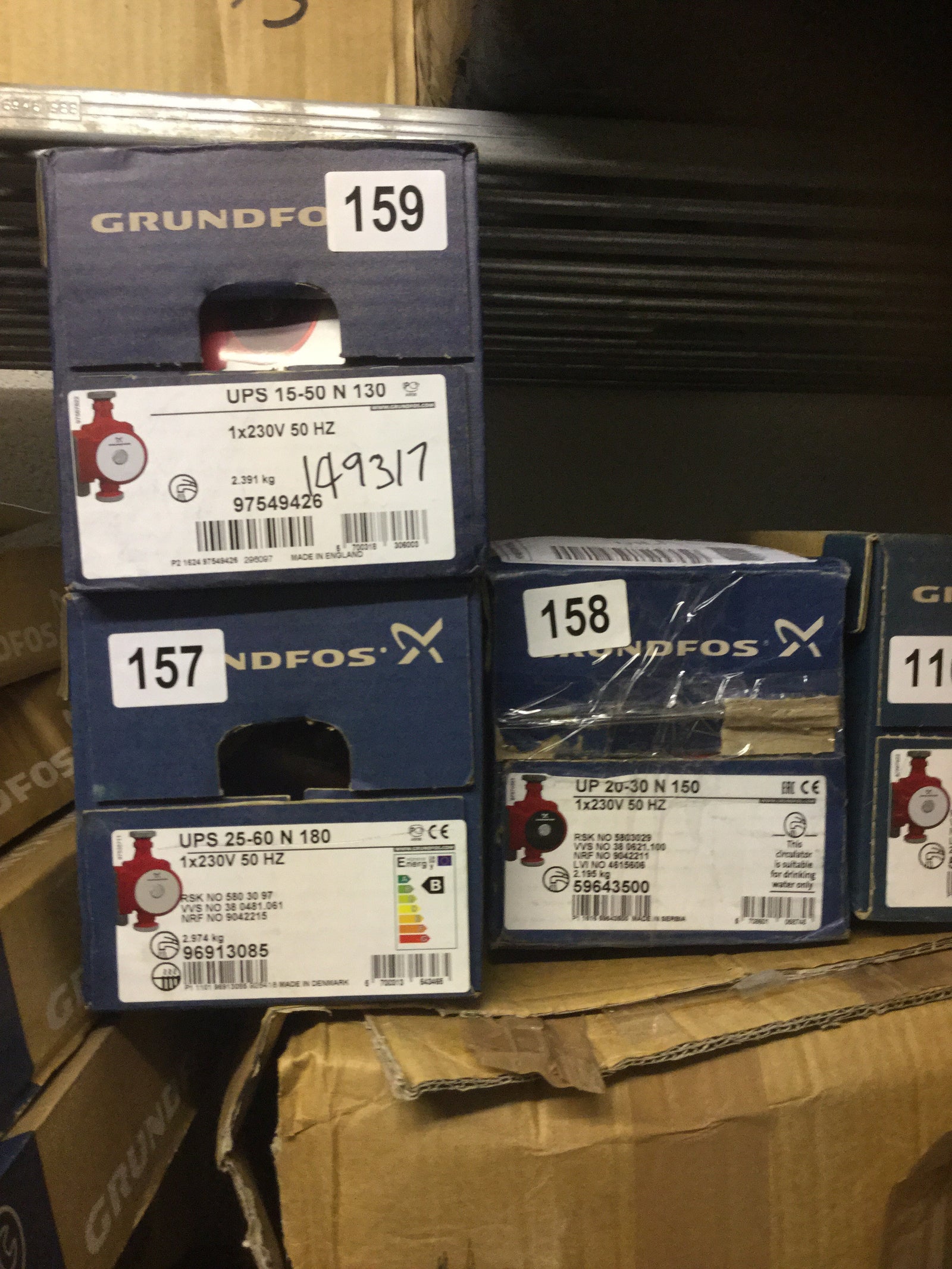 Grundfos UPS 25-60 (N) (180) Hot Water Service Circulator 240V Stainless 96913085 #157