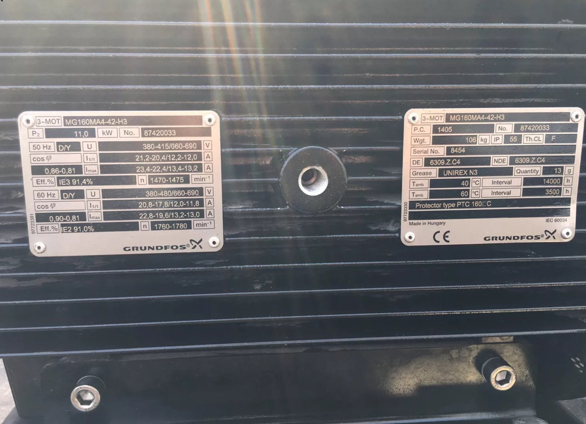 Grundfos Pump NK100-250/245 A2F2AF Dn100 Dn125 11kw Pn16 End Suction long couple 98692078