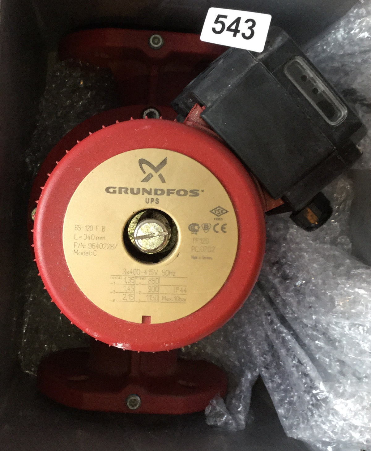 Grundfos UPS 65-120 F B 340 Bronze Pump 415V (96402287) #543/798
