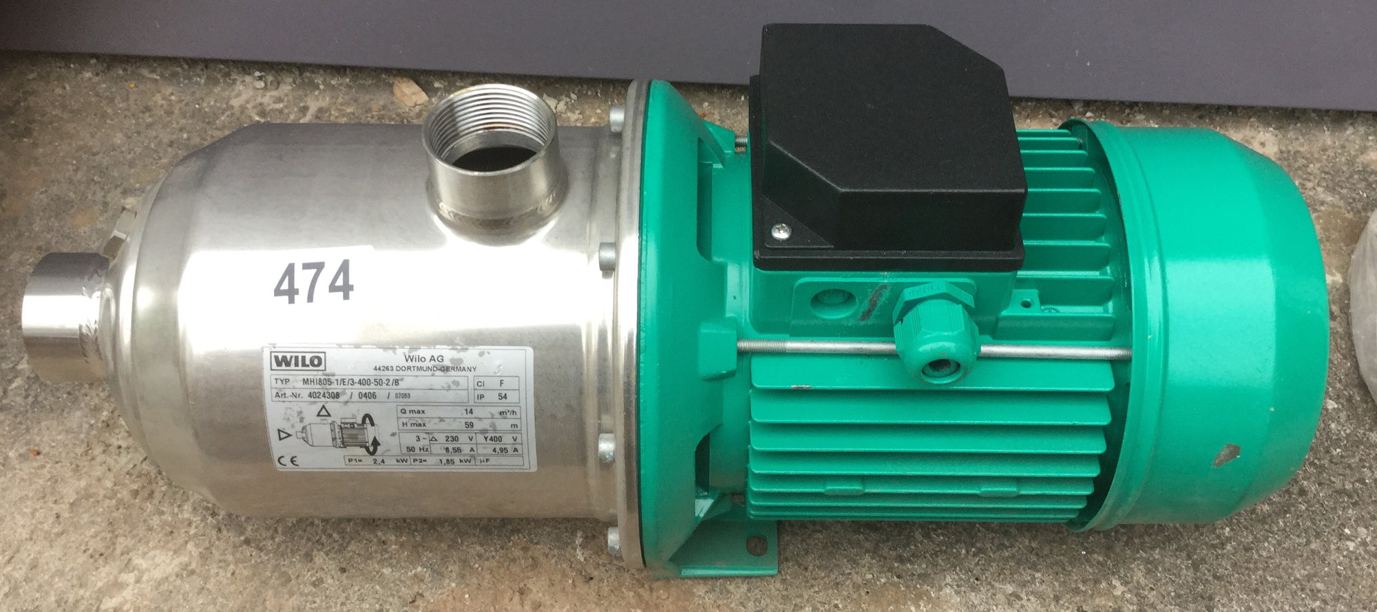 Wilo MHE 805-1/E/3-400-50 4024308 Stainless horizontal multistage pump 415v #474