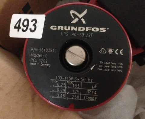 Grundfos UPS/UPSD 40-60/2f Circulator Replacement Pump Head 415V (96403911) #493