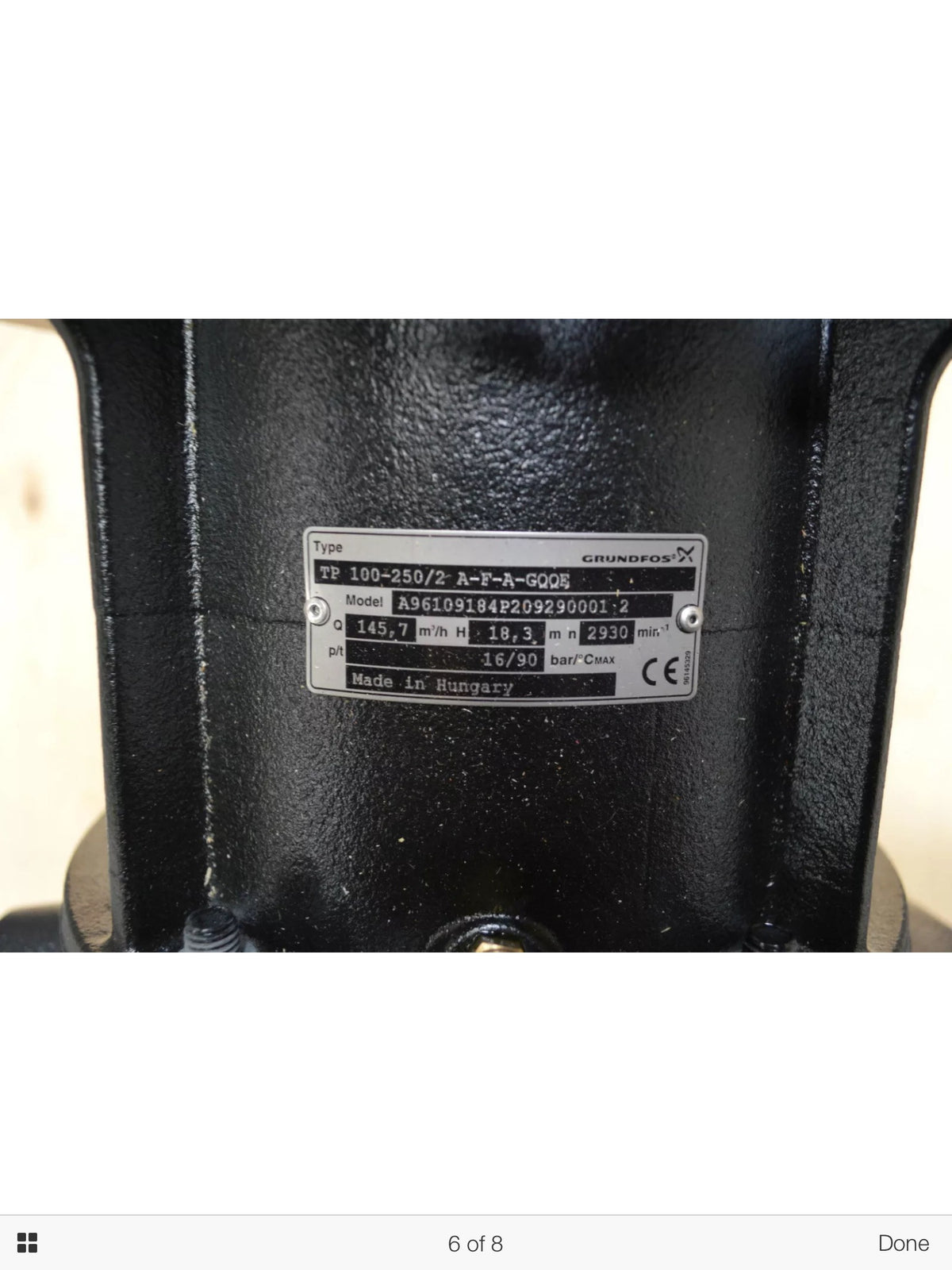 Grundfos TP 100-250/2 A F A BAQE 11kW Single Stage Single Head In Line 2 Pole 415V (96109176)
