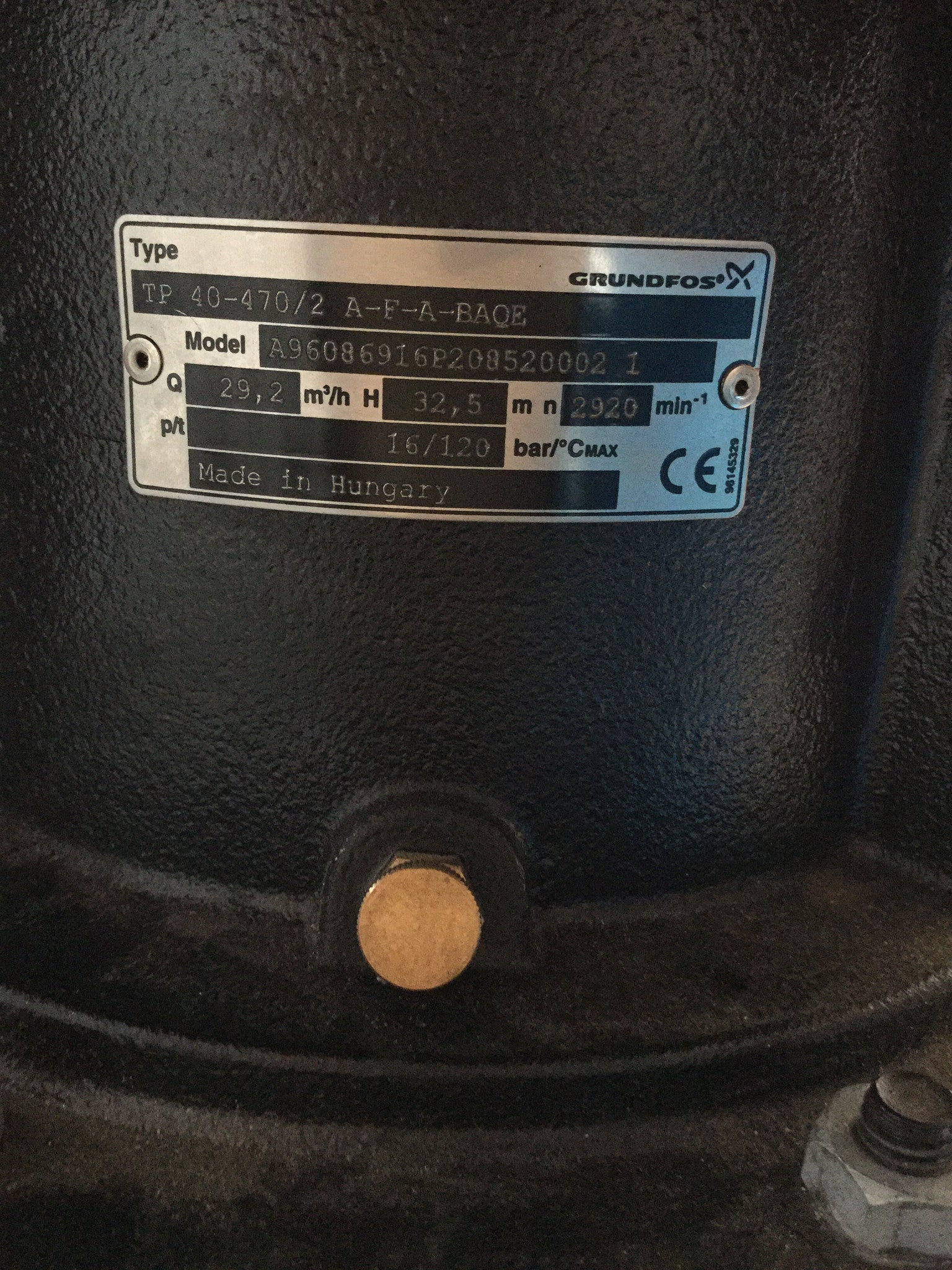 Grundfos TP 40/470/2 In Line Single Stage Pump 96086916