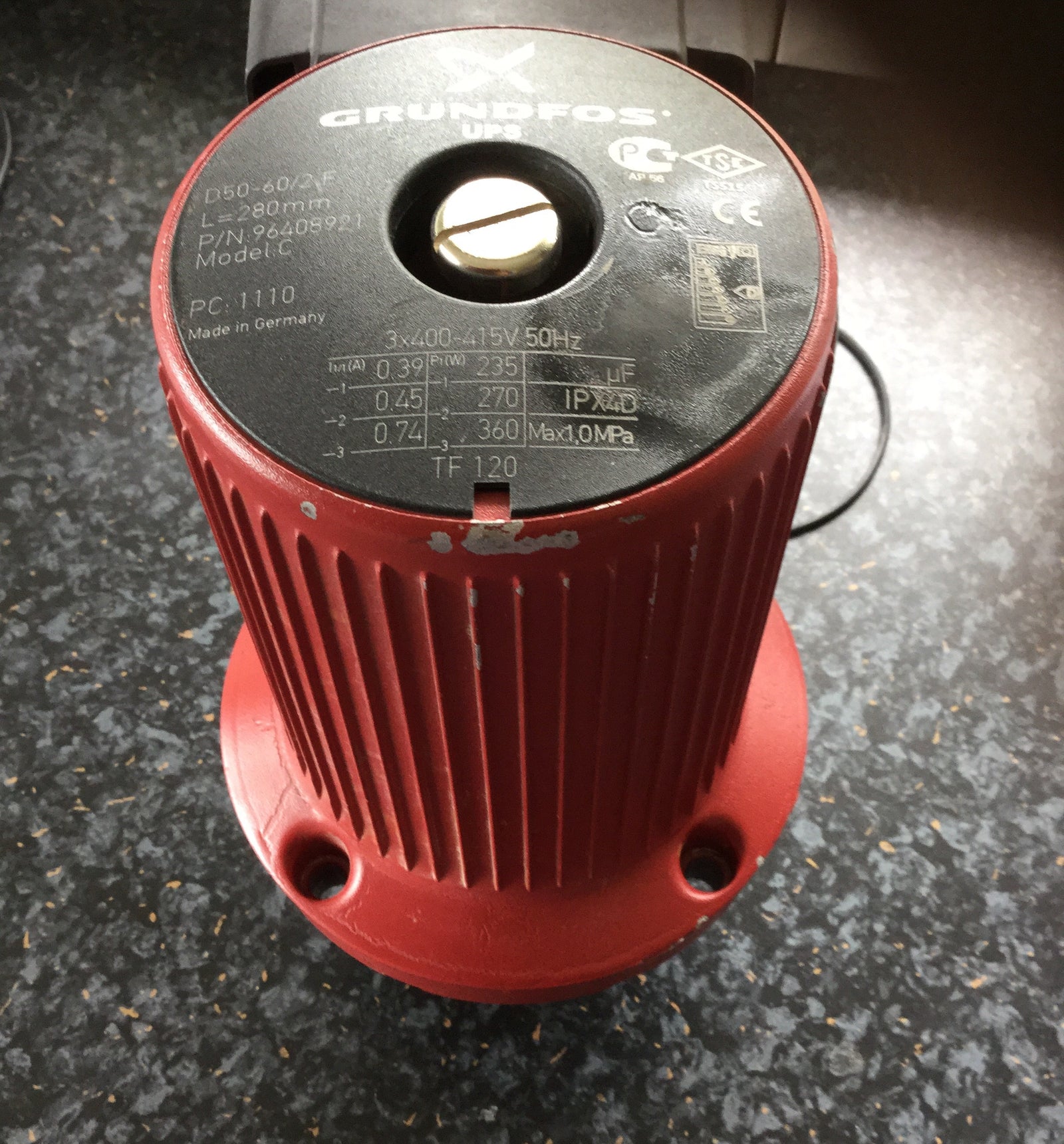 Grundfos UPS/UPSD 50-60/2 Circulator Replacement Pump Head 415V (96406013)