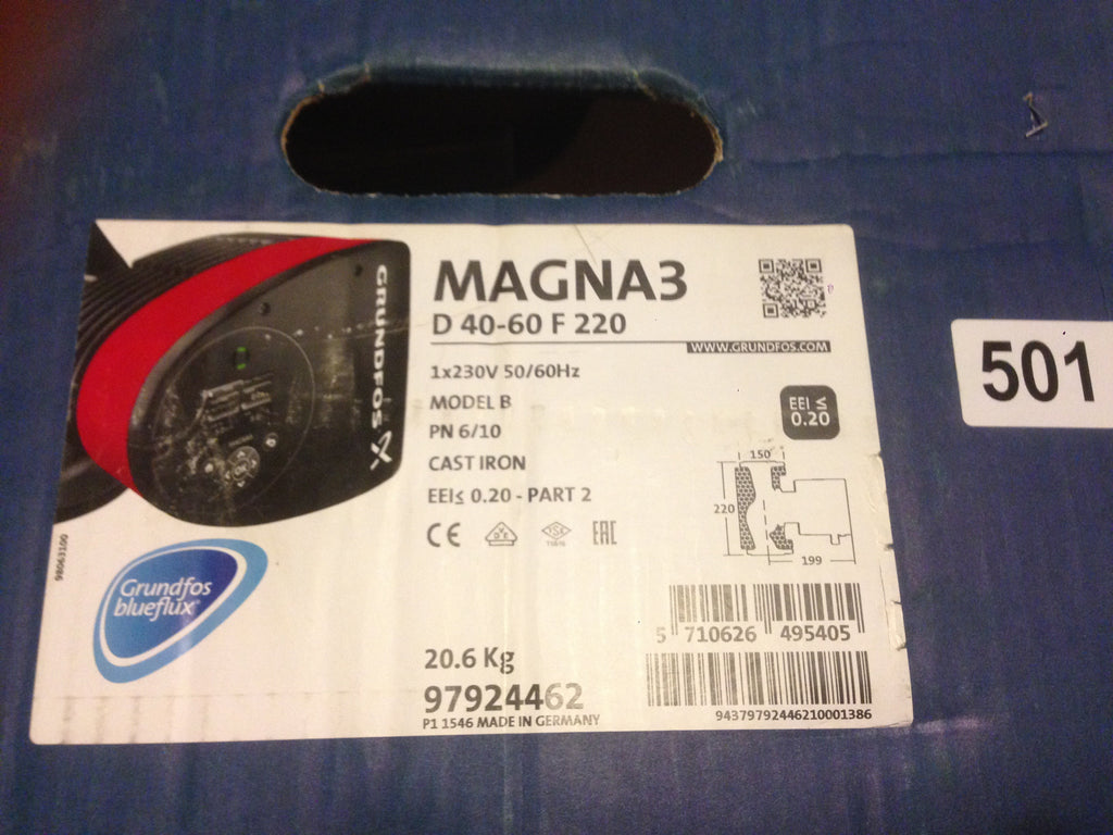Grundfos Magna3 D 40-60f Variable Speed Circulation Pump Heating 97924462 #501