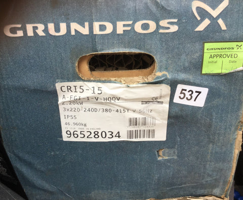 Grundfos CRI 5-15 Vertical Multistage Pump 96528034 415v #537