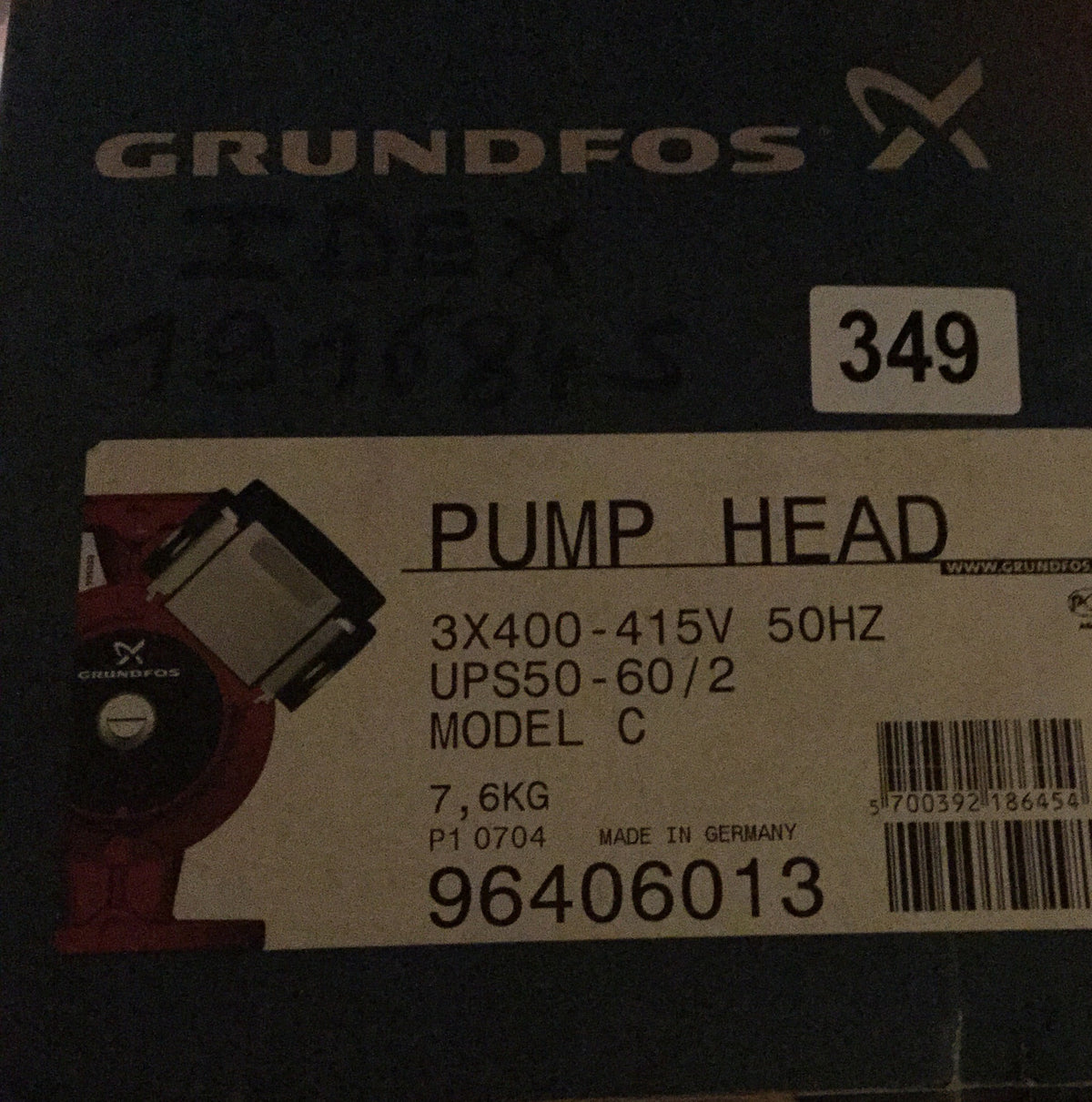 Grundfos UPS/UPSD 50-60/2 Circulator Replacement Pump Head 415V (96406013)