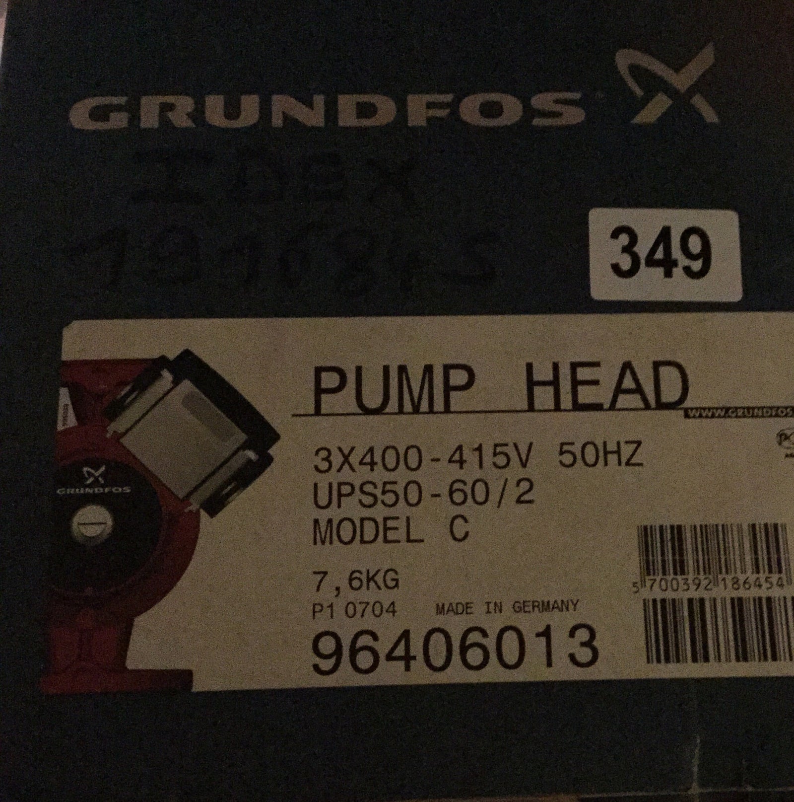 Grundfos UPS/UPSD 50-60/2 Circulator Replacement Pump Head 415V (96406013)