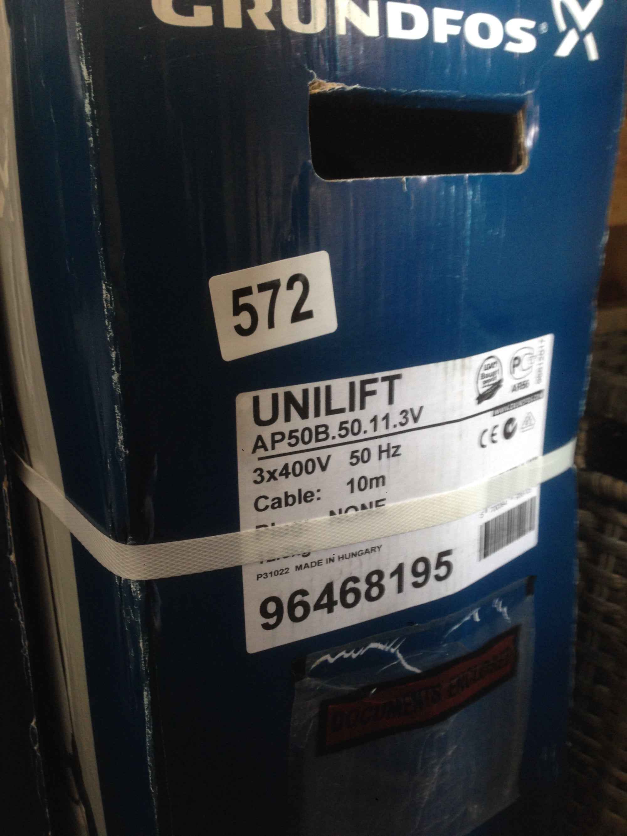 Grundfos AP 50B.50.11.3V, 415v Dirty Water and Sewage Pump without Floatswitch
