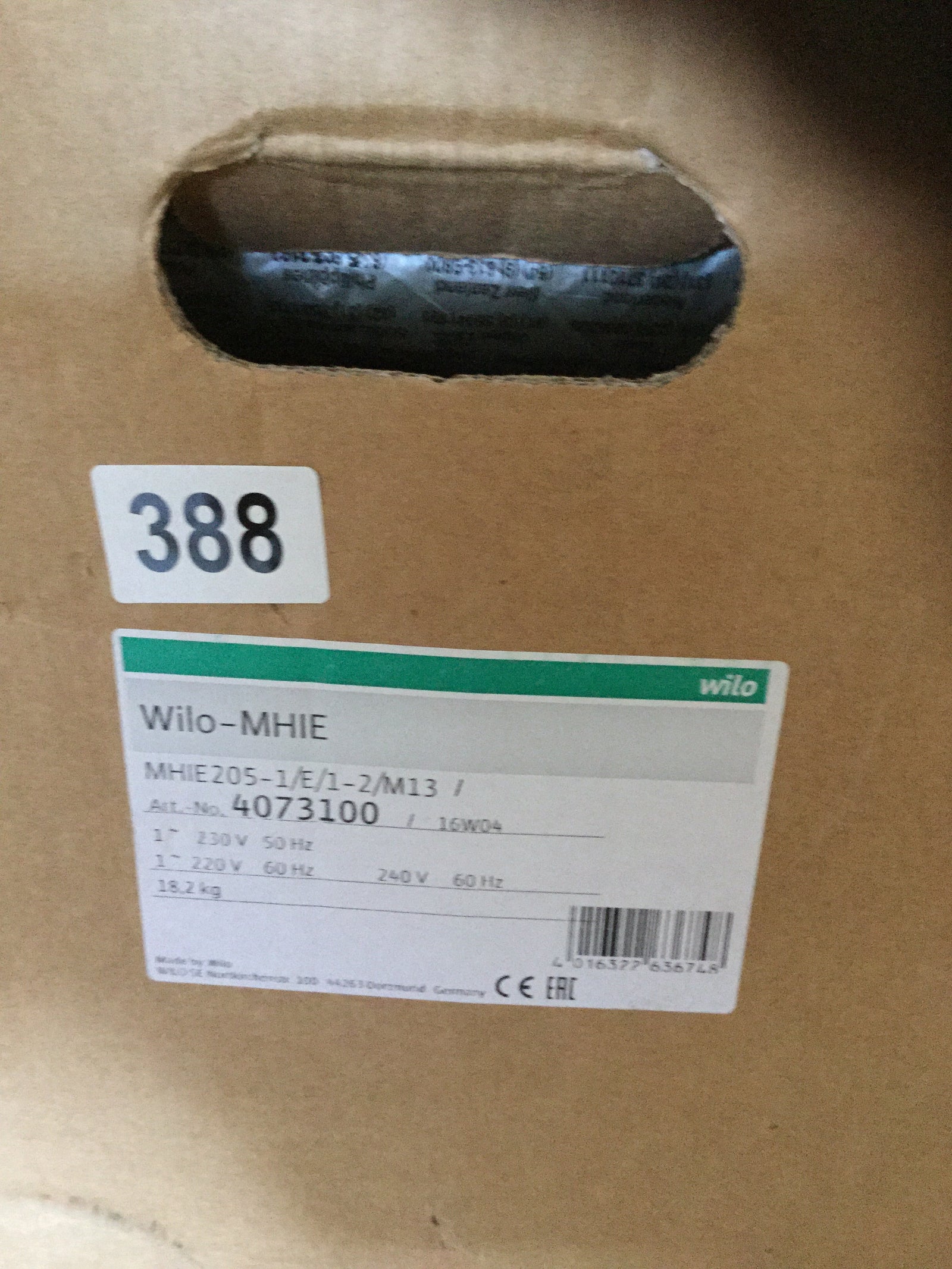 Wilo Economy Economy MHIE 205 M1, M3 (1~220/230/240 V, EPDM) Stainless Horizontal Multistage Pump 4073100 #388