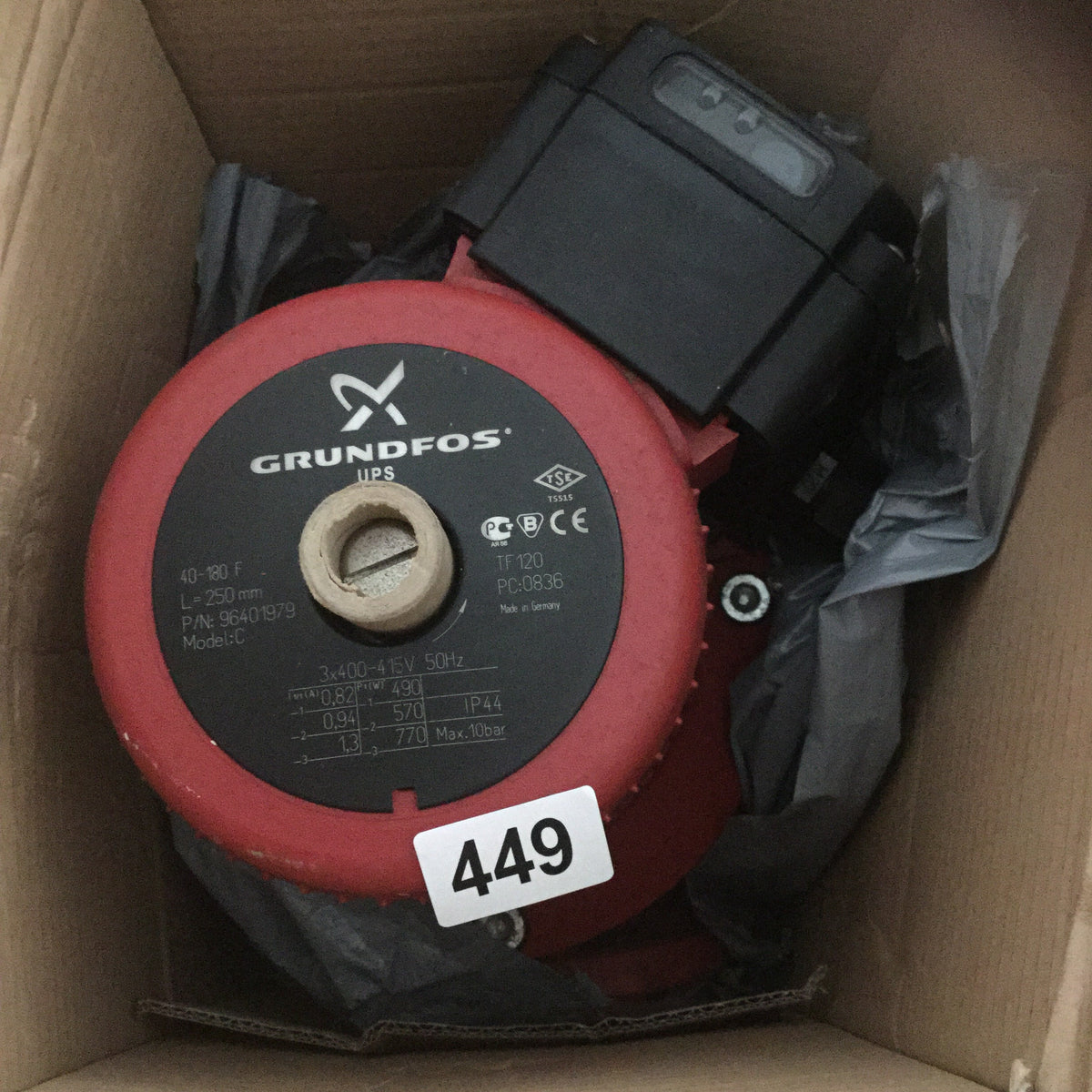 Grundfos UPS 40-180f Heating Circulator Pump 415v 96401979 #449