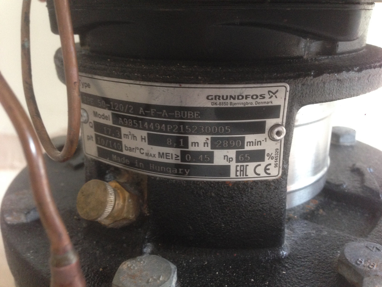 Grundfos TPE 50-120/2 98514494 in line pump circulating Variable #604