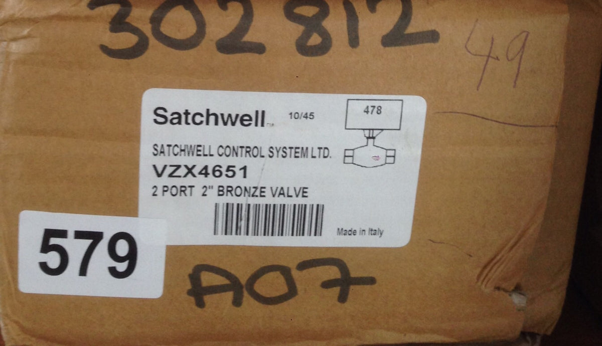 Satchwell Schneider VZX 4651 2 Port Low Pressure 2&quot; Hot Water Valve Bronze #579