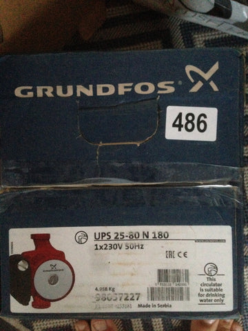 Grundfos UPS 25-80 (N) (180) Hot Water Service Circulator 240V 98057227 Stainless steel #3710
