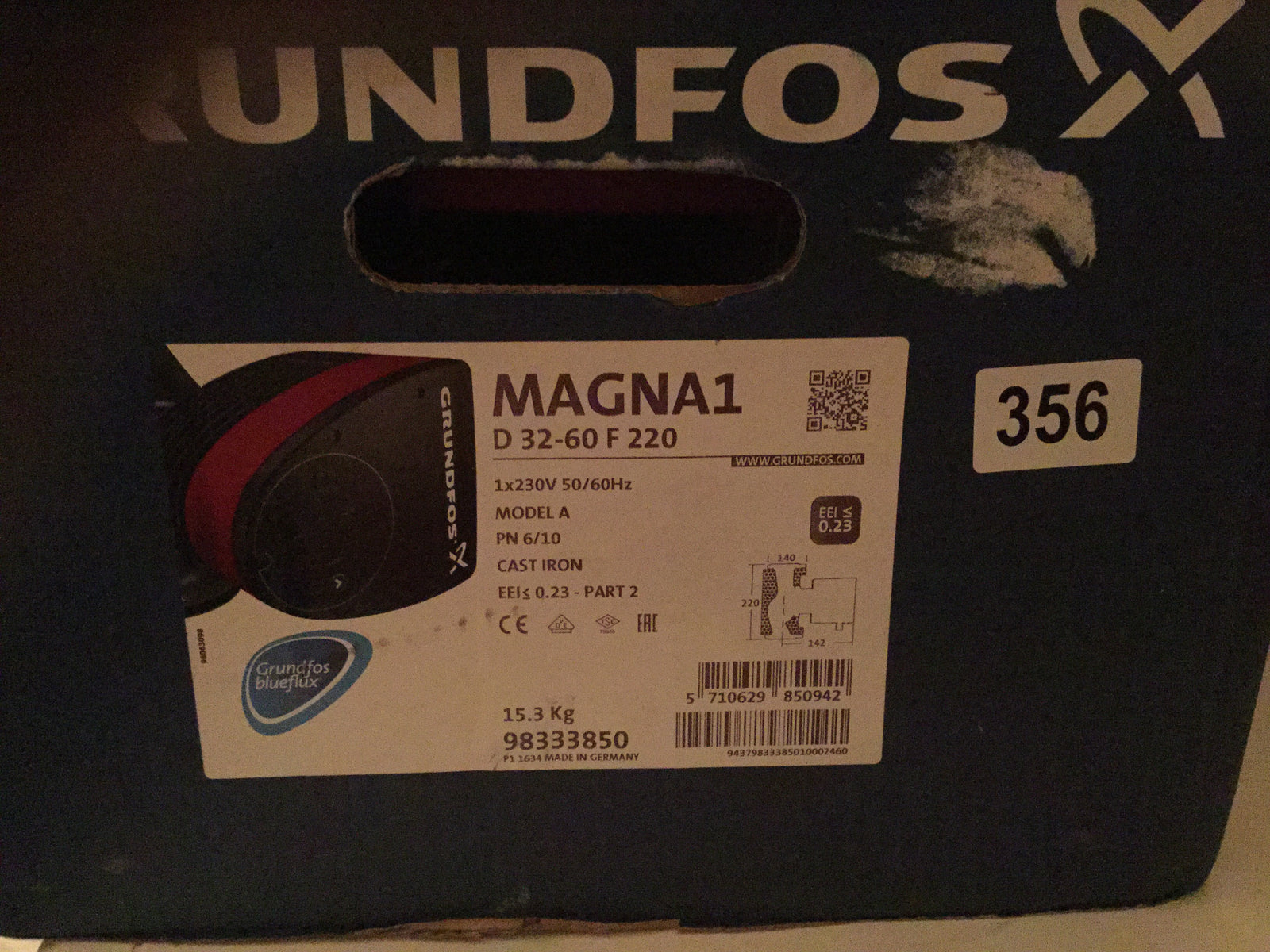 Grundfos Magna1 D 32-60F 98333850 220mm Twin-Head Flanged Circulating Pump #875