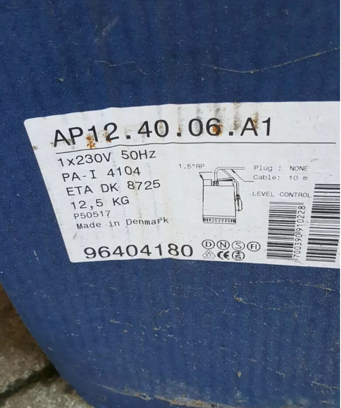 Grundfos Unilift AP 12.40.06.A1 Dirty Water Pump without Floatswitch 240V 96404180