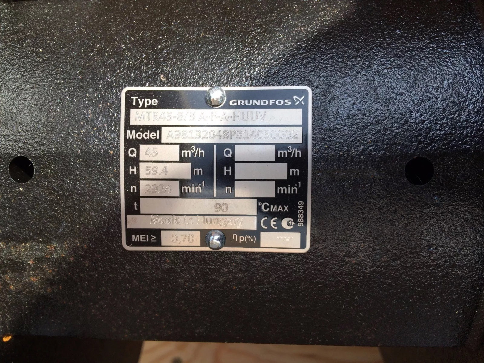 Grundfos MTR 45-8/3 A-F-A HUUV Immersible Coolant Pump DN80 11kw 98132048