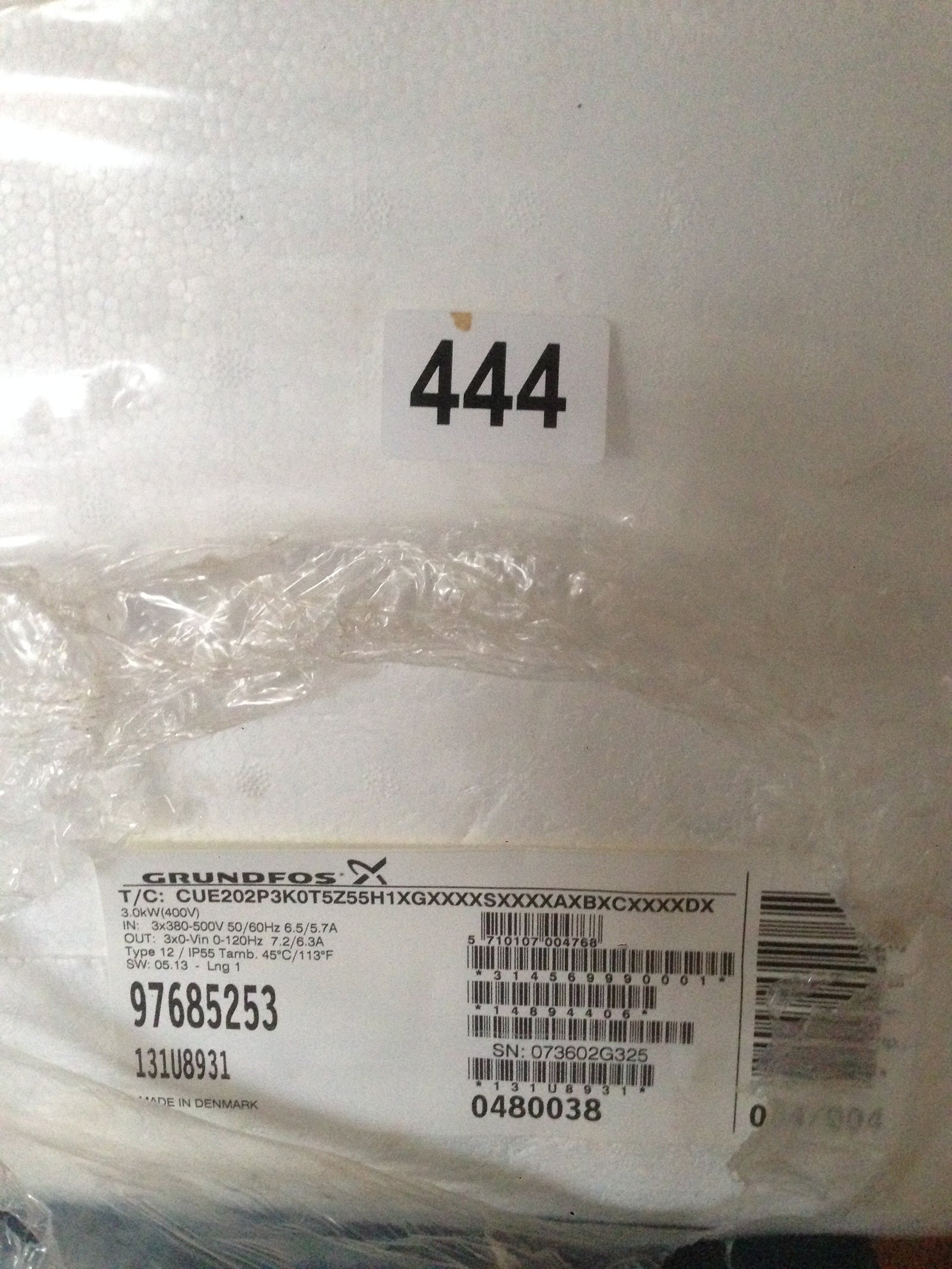 Grundfos Inverter Invertor CUE 3X380-500V IP55 3KW 7.2A/6 Variable Speed Drive 97685253