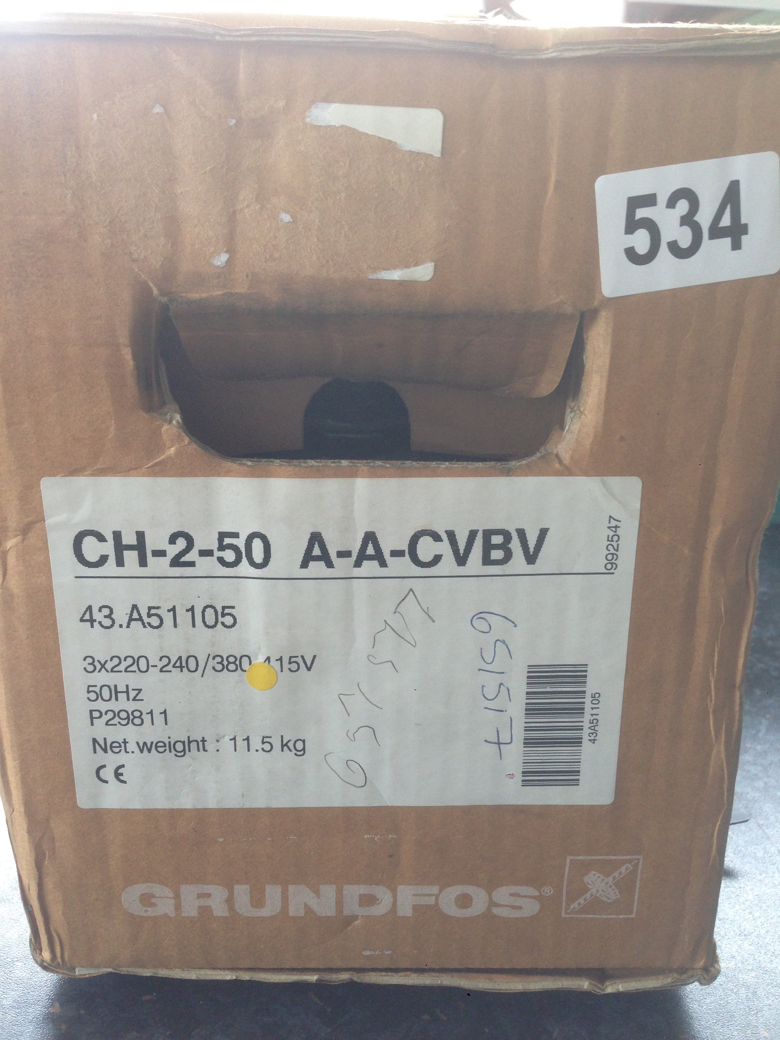 Grundfos CH2 50 A-A-CVBV Horizontal Multistage Pump 240v #534