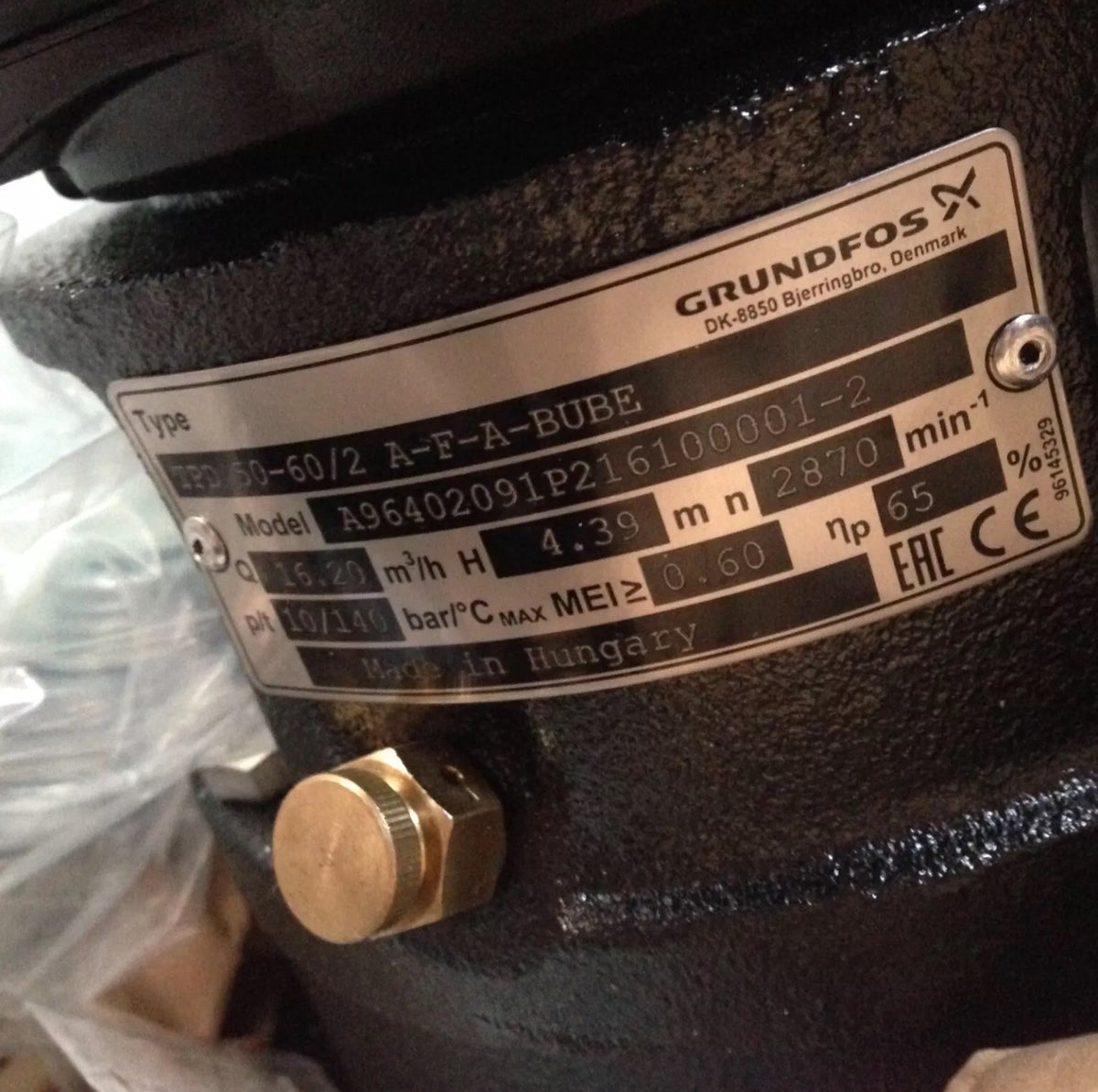 Grundfos TPD 50-60/2 A-F-A BUBE In Line Pump 415v 96402091 #3866
