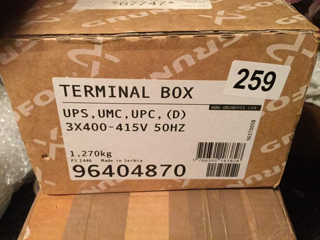Grundfos UPS terminal Box 400v 415v UMC UPC 96404870 #259/260/294